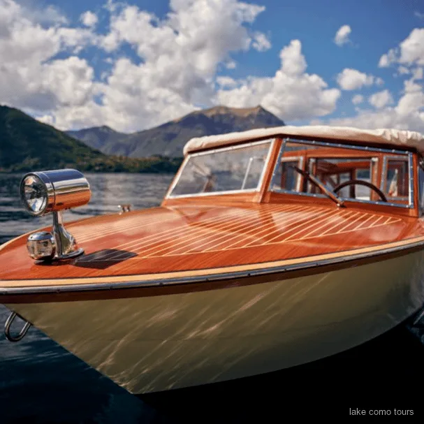 Varenna sunset boat tour on Lake Como with golden hour light over the water